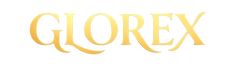 Gold 'GLOREX' logo on a white background